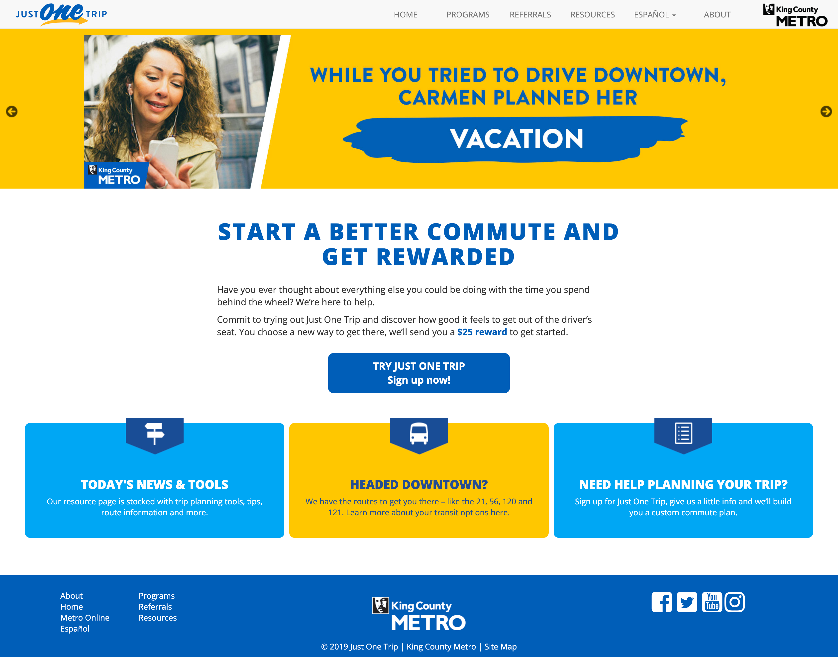 Seattle SOV trip reduction program website